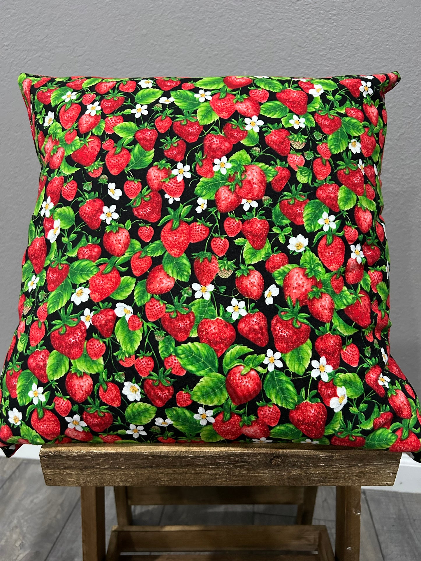 Red Strawberries Decor Pillow
