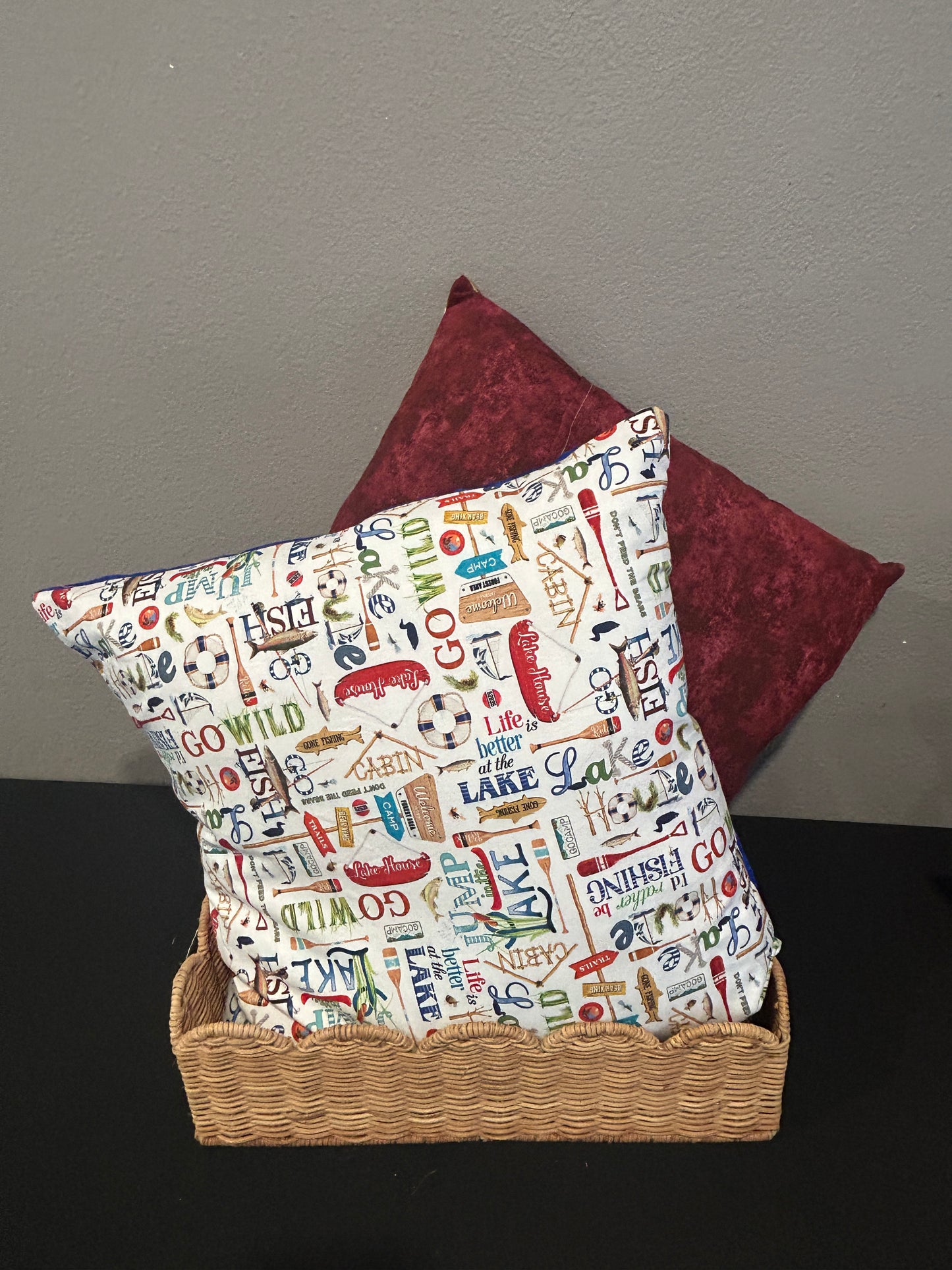 Loving the Lake Decor Pillow (Burgundy)