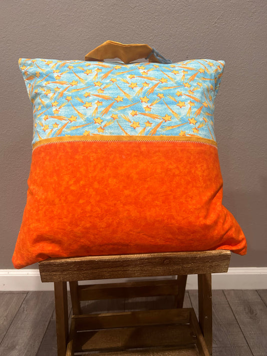 Orange Stars Pocket Pillow Cover