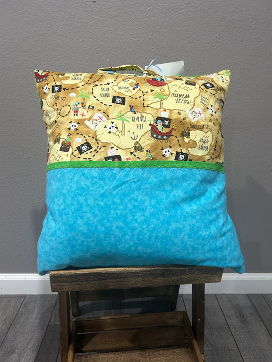 Pirates Map Pocket Pillow Cover