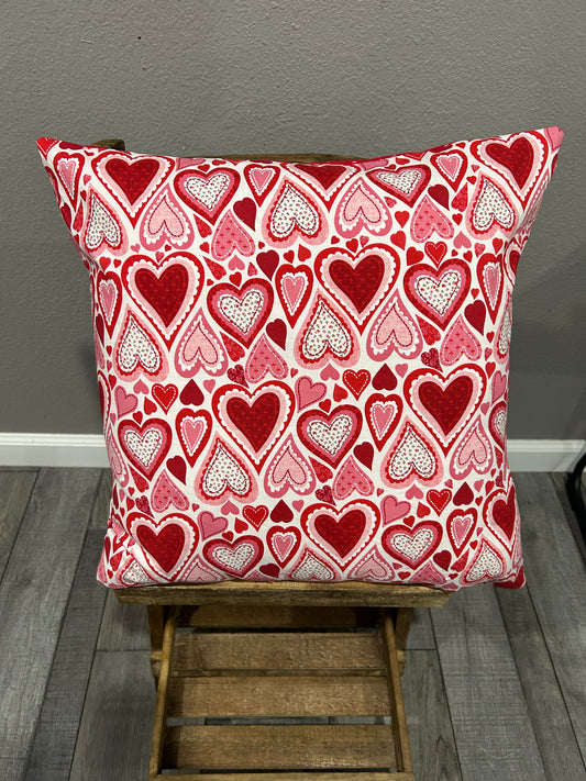 Red Hearts Decor Pillow