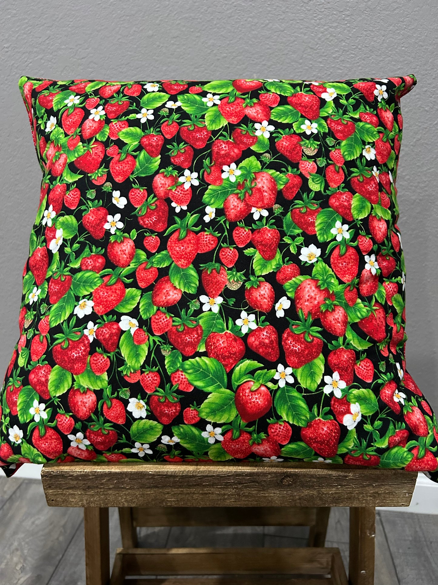 Red Strawberries  Decor Pillow