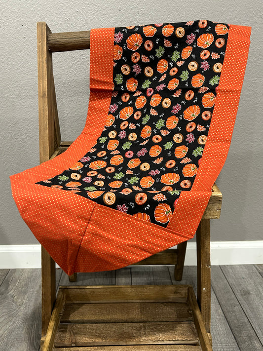 Pumpkin with Donuts Table Runner