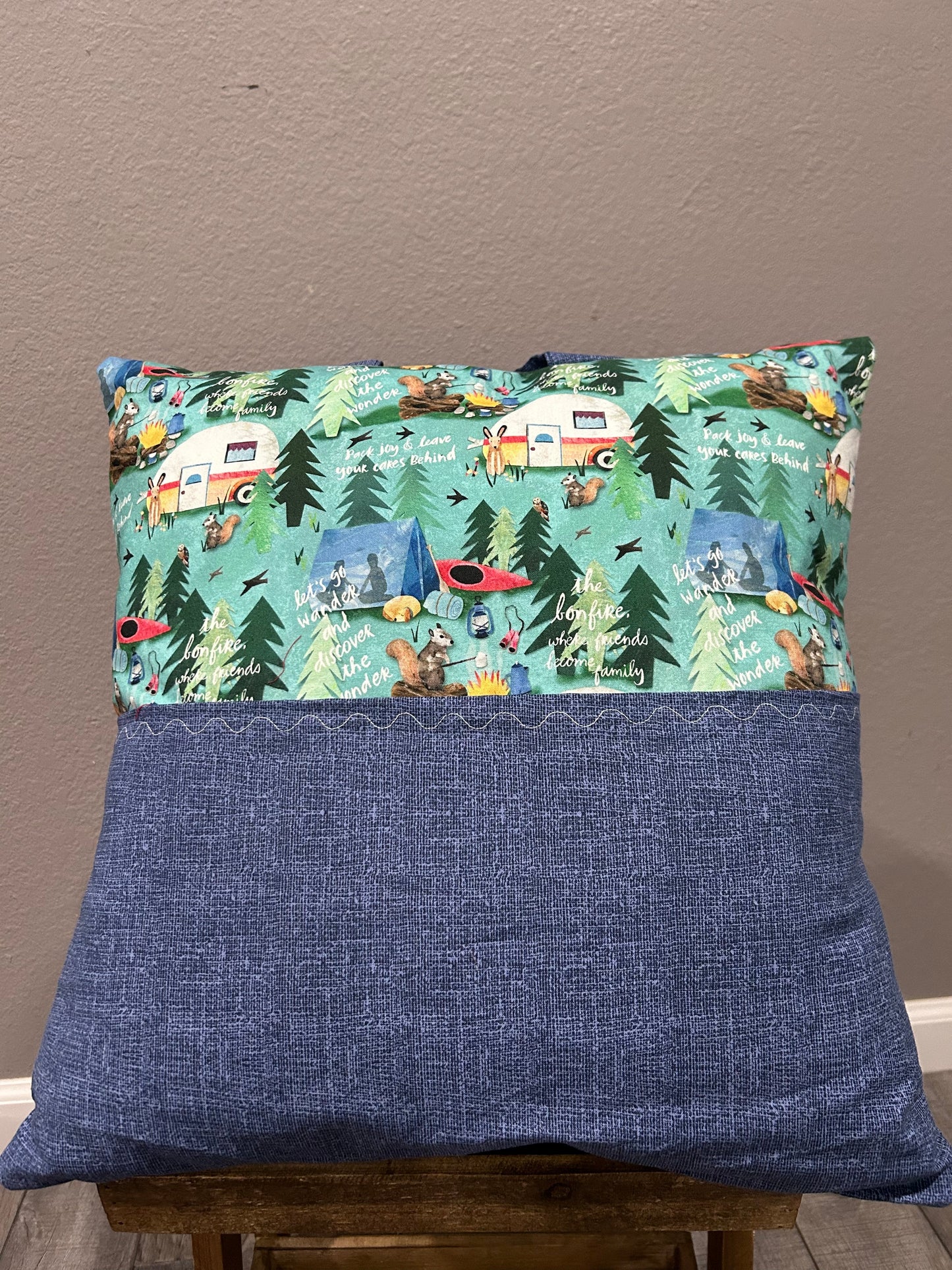 Camping  Pocket Pillow Cover