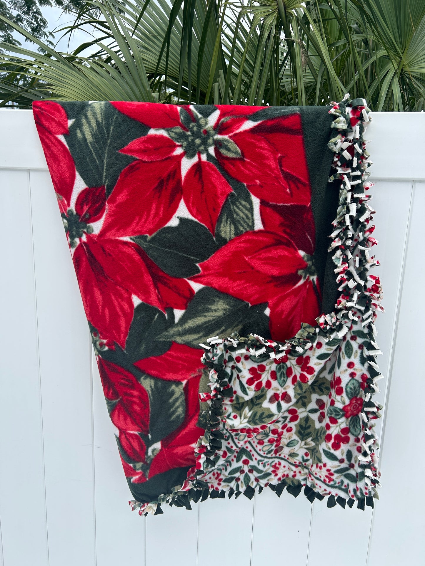 Christmas Flower Double Sided Fleece Blanket