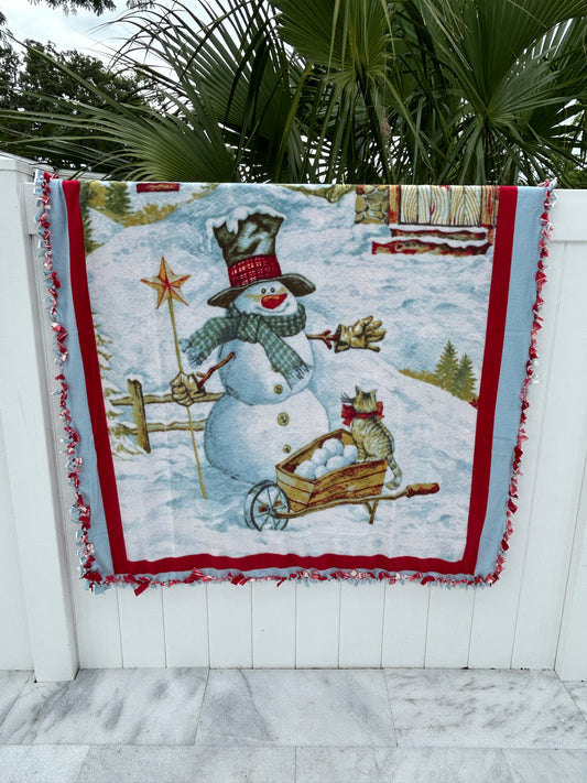 Snowman Double Sided Fleece Blanket