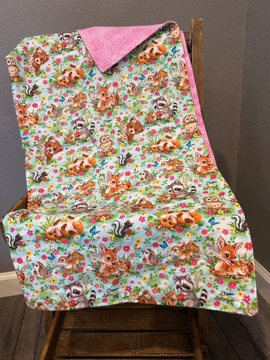 Animal Woodland Flannel Blanket