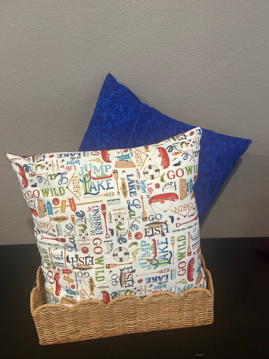 Loving the Lake Decor Pillow (blue)