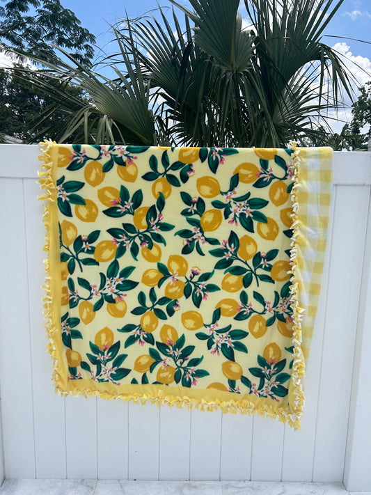 Lemon Double Sided Fleece Blanket