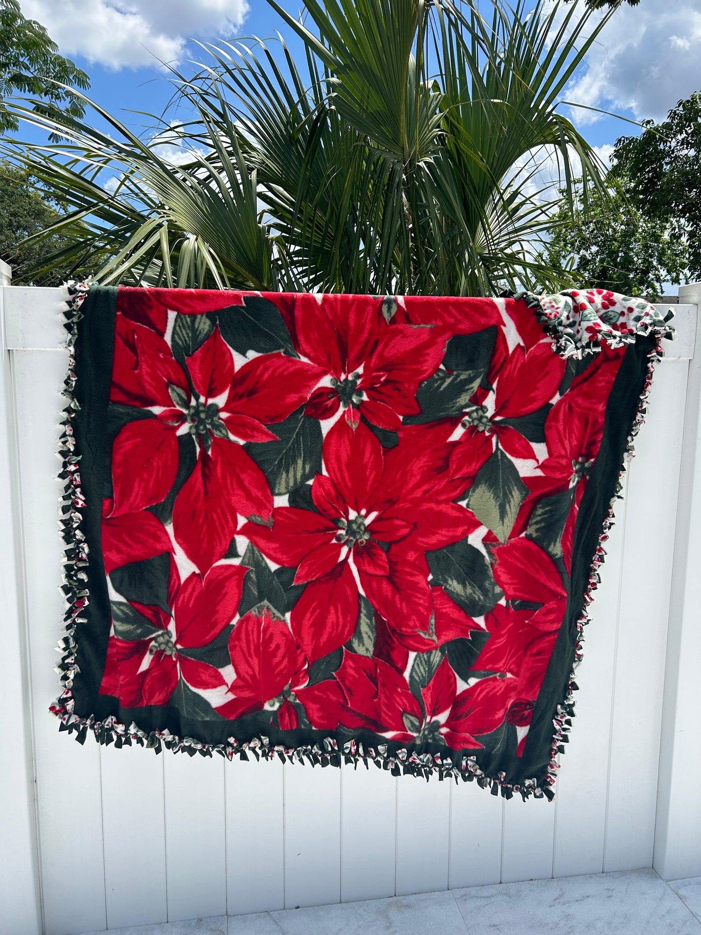 Christmas Flower Double Sided Fleece Blanket