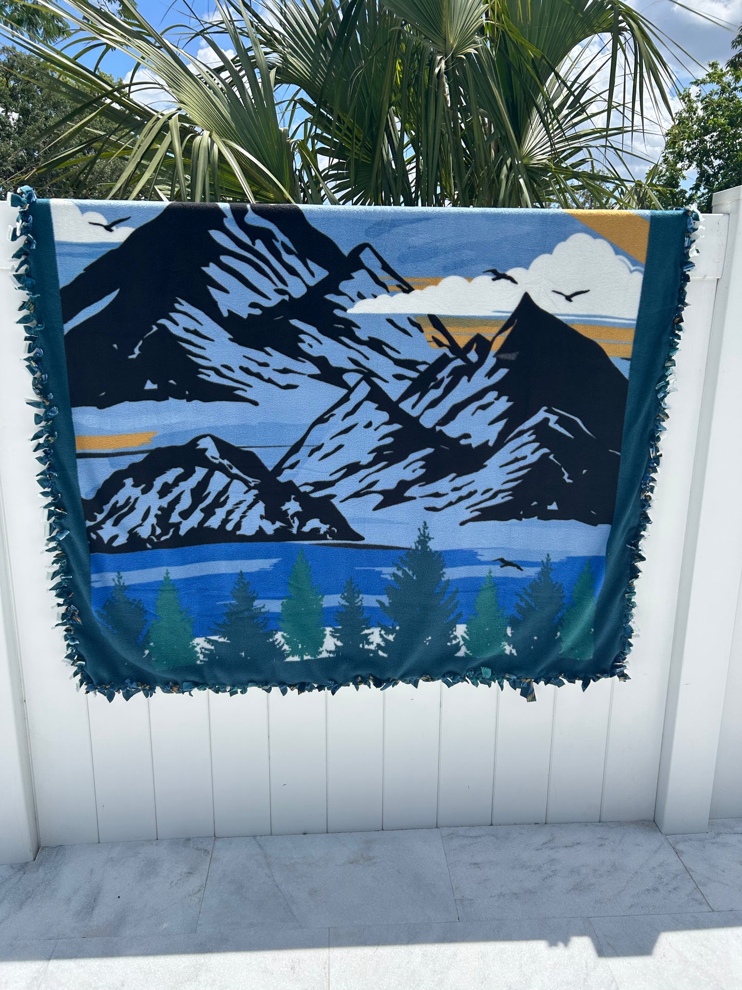Mountain Double Sided Fleece Blanket